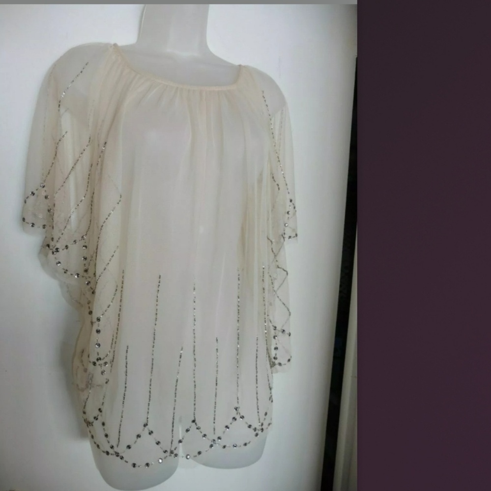 Anthropologie hazel bead&rhinestone butterfly top